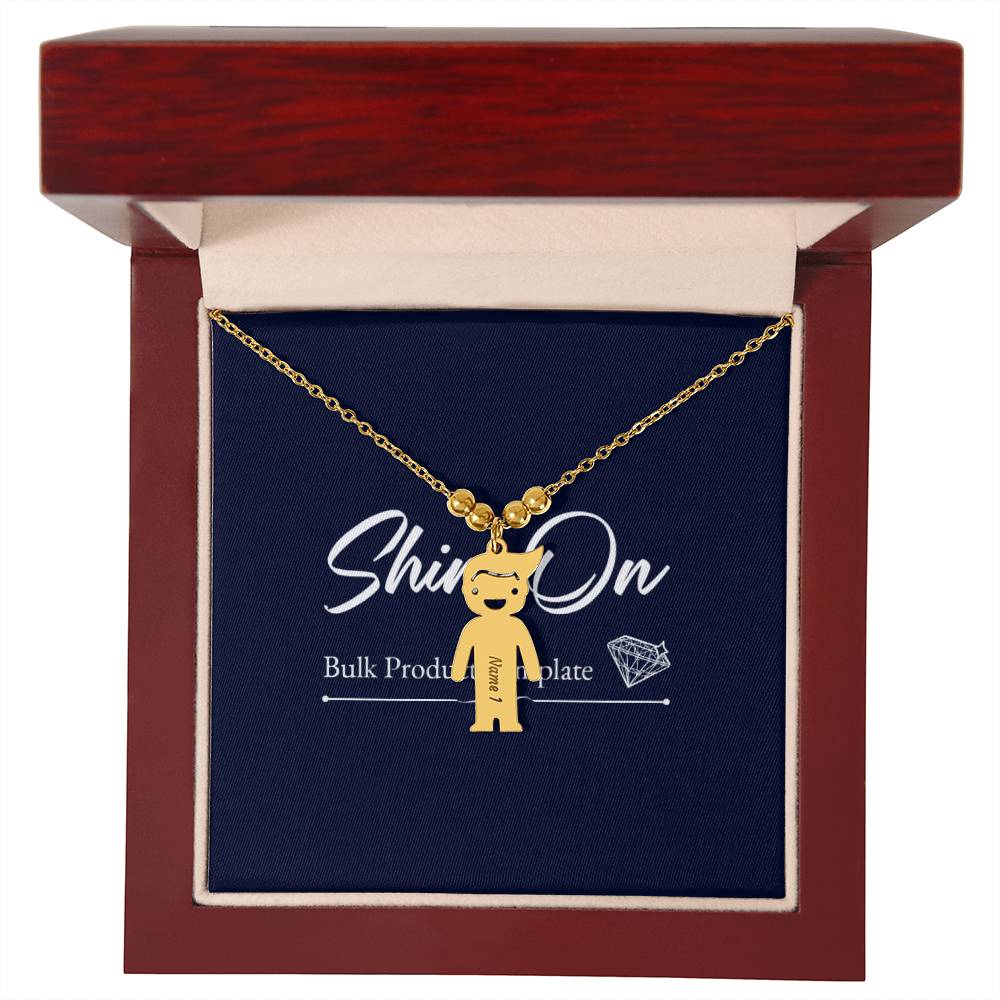 Personalized Engraved Name Girl Boy Child Shaped Necklace