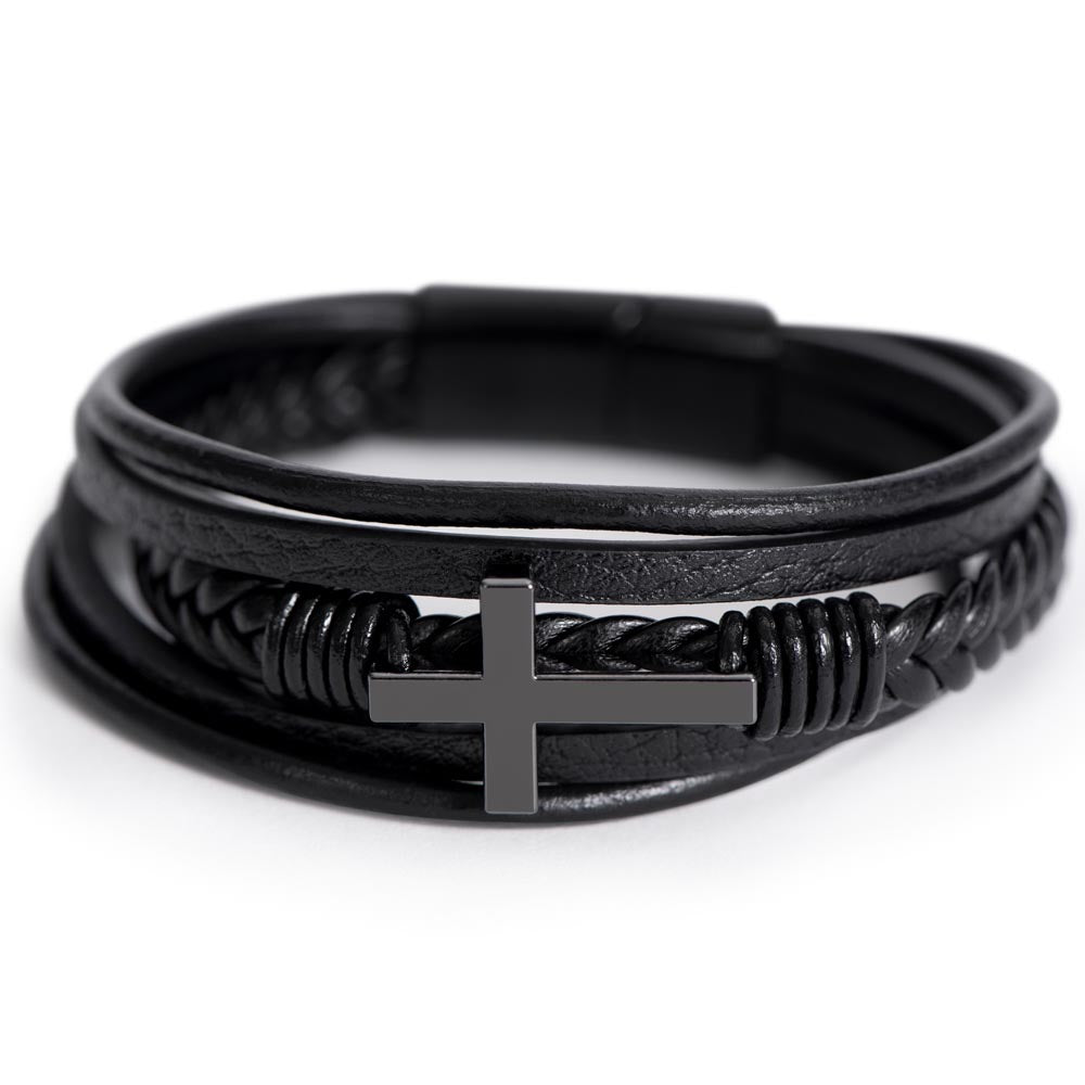 To My Man - I Only Want Two Things In This World - Men's Cross Bracelet M38