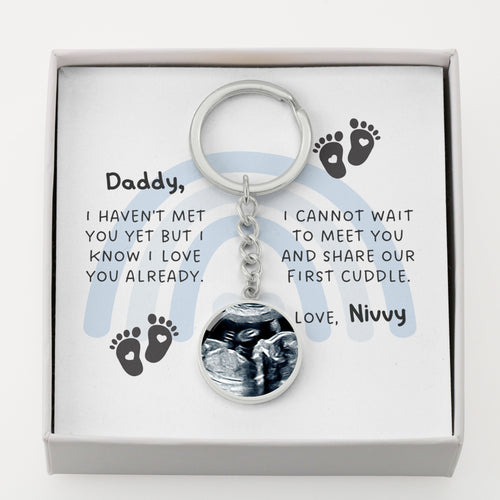 Daddy Love Nivvy Baby Sonogram Circle Keychain