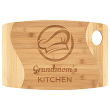 Load image into Gallery viewer, Personalised Kitchen Engraved Bamboo Chopping Board Grandma Dad Customised Novelty Gift Cheese Board Serving Board