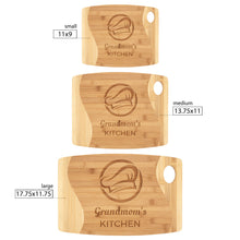 Load image into Gallery viewer, Personalised Kitchen Engraved Bamboo Chopping Board Grandma Dad Customised Novelty Gift Cheese Board Serving Board