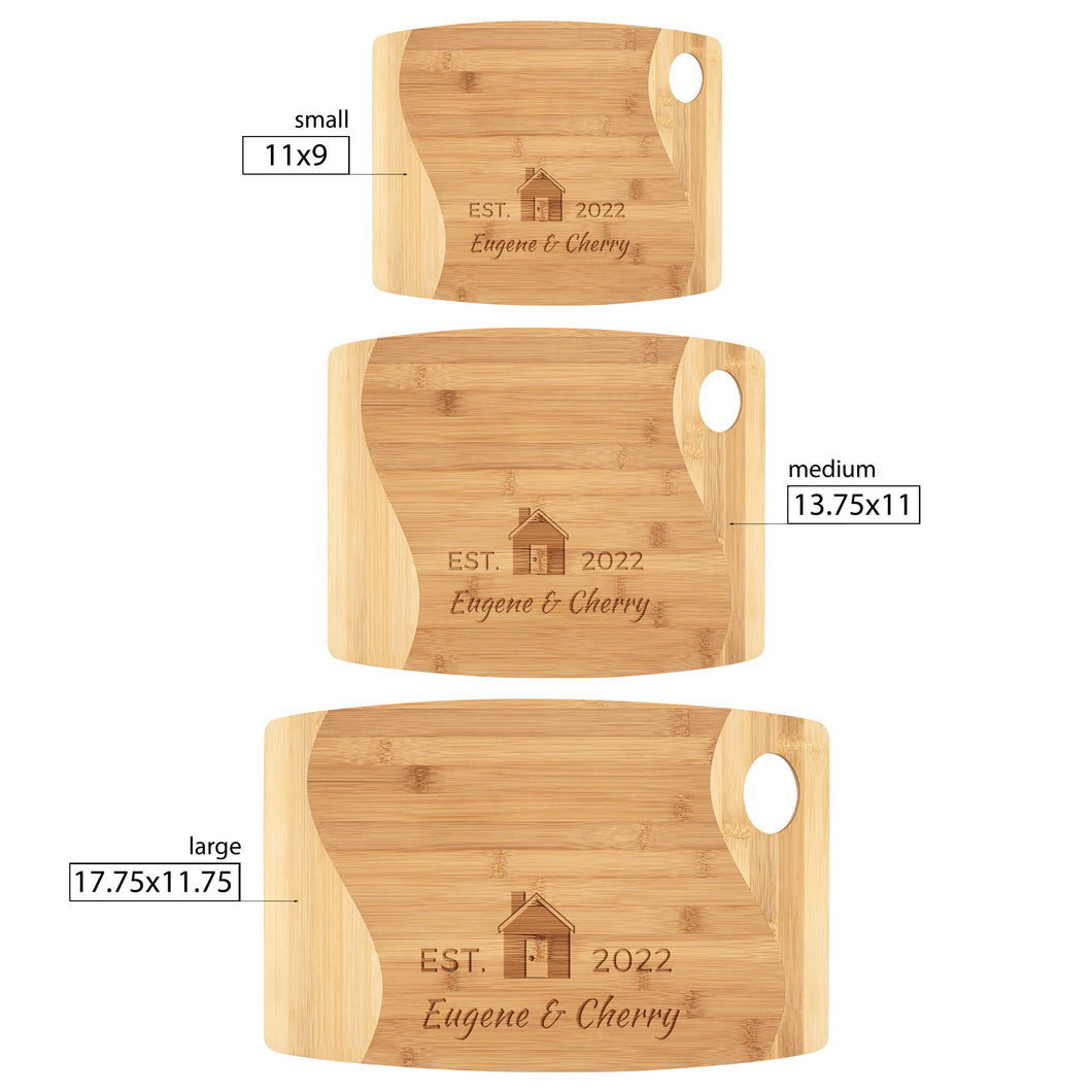 Personalised New Home Engraved Bamboo Chopping Board Cheese Board Serving Board Cutting Novelty Gift Birthday Christmas Housewarming Wedding