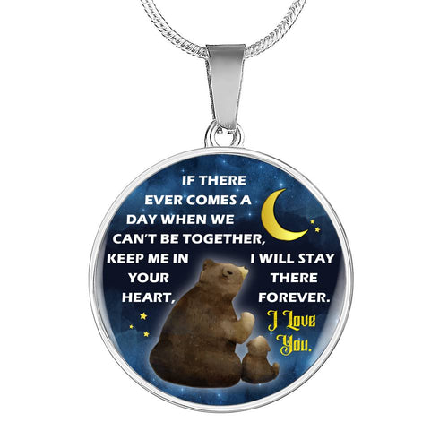Keep Me In Your Heart Circle Graphic Necklace - CGNTeddy01