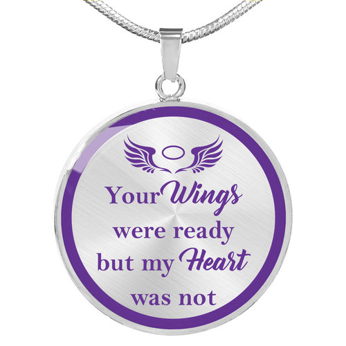 Your Wings Purple Circle Pendant Necklace