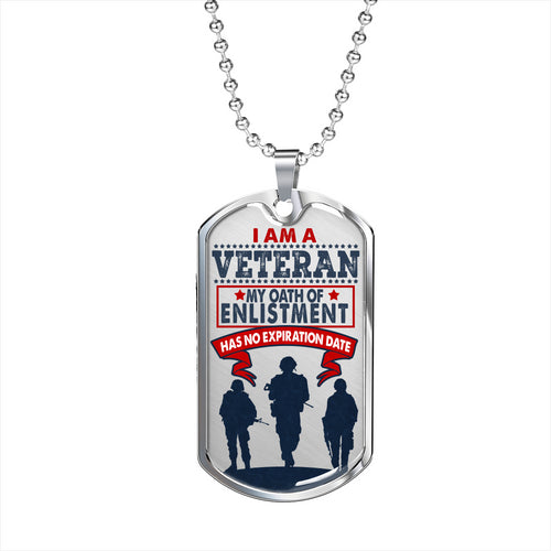 I Am A Veteran Military Dog Tag Necklace