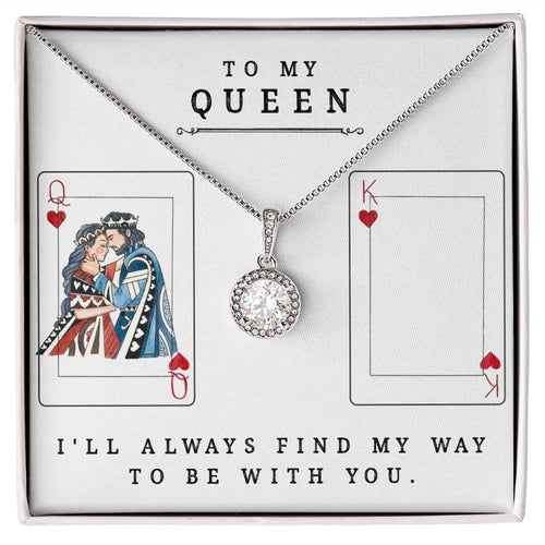 To My Queen Gift For Wife Future Wife Girlfriend Eternal Hope Necklace CZ - EHNQUEEN_SOM01