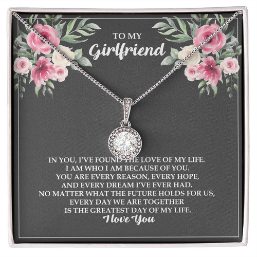 To My Girlfriend Necklace with Cubic Zirconia Valentines, Birthday or Anniversary Gift for Her Eternal Hope Necklace - EHNGF01_M6