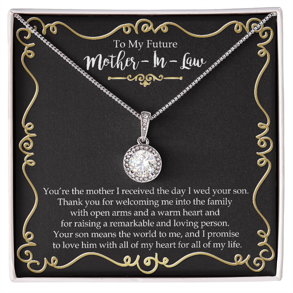 To the Mother of the Groom From Future Daughter In Law Wedding Gift Eternal Hope Necklace -