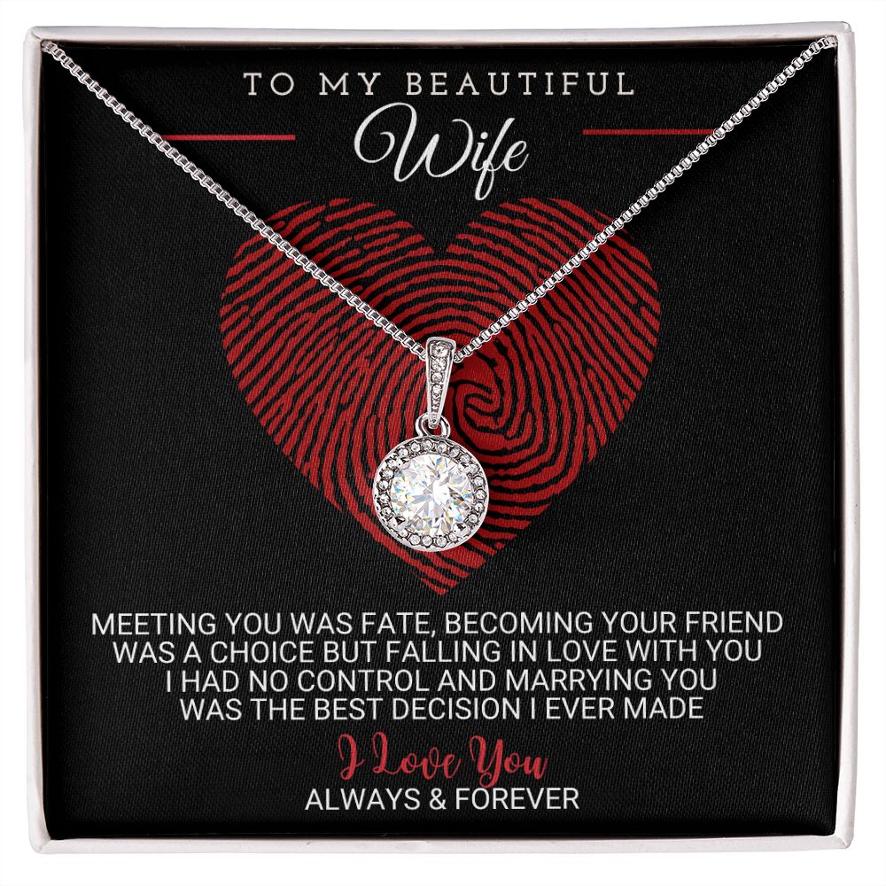 WifeM24 FingerPrint Heart Eternal Hope Necklace -