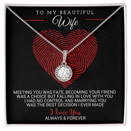 WifeM24 FingerPrint Heart Eternal Hope Necklace -