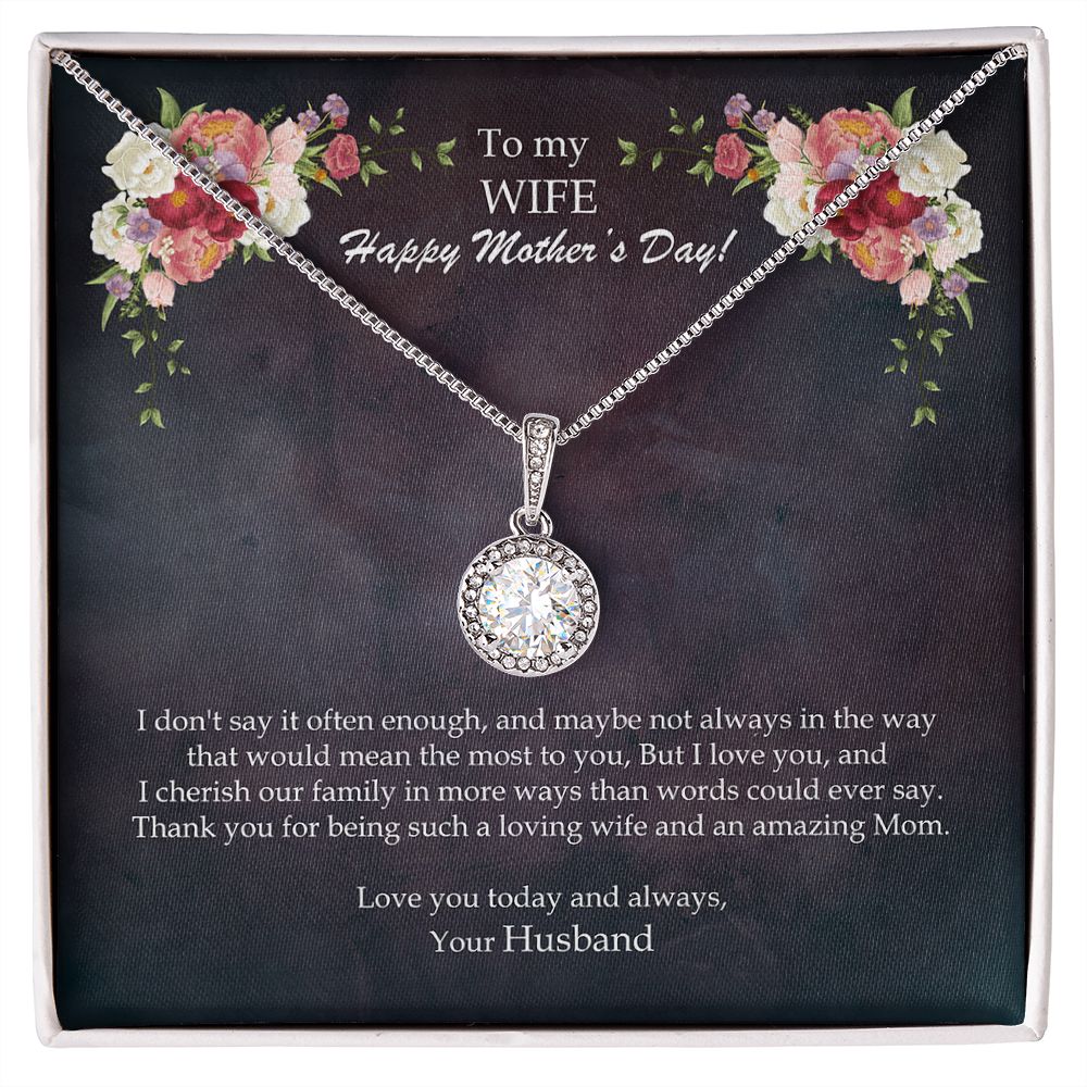 Mothers Day To My Wife Peony Eternal Hope Necklace -