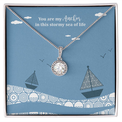 Anchor Storm Sailboat Eternal Hope Necklace -