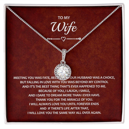 Wife 10 Red Ornate Background Eternal Hope Necklace -