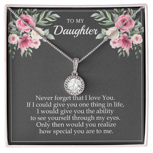 Flower Message Card 6 Gray Daughter Ability To See 2 Eternal Hope Necklace -