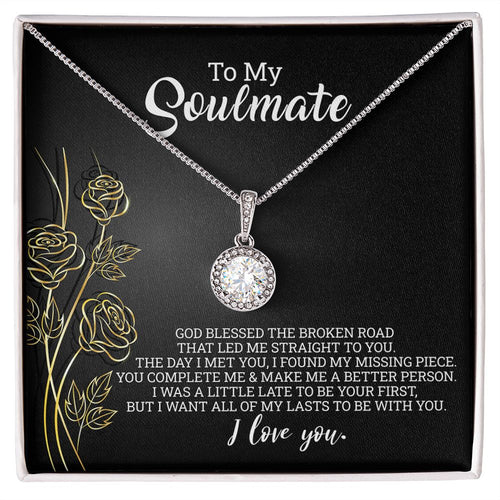 To My Soulmate, Wife, Future Wife Girlfriend Gift Eternal Hope Necklace With CZ - EHNSoulM27