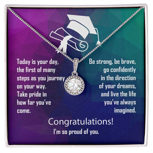 Graduation Message Card Text 2B Eternal Hope Necklace -
