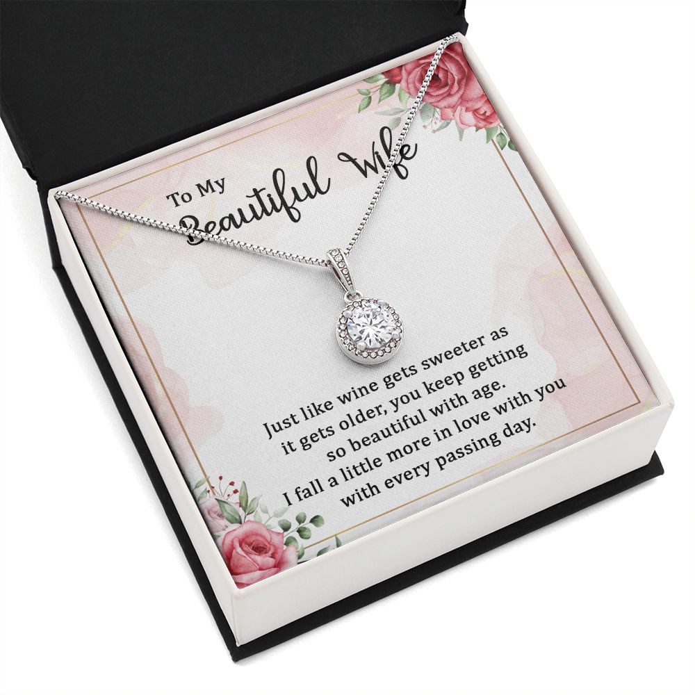 To my beautiful wife wine gets sweeter Eternal Hope Necklace -