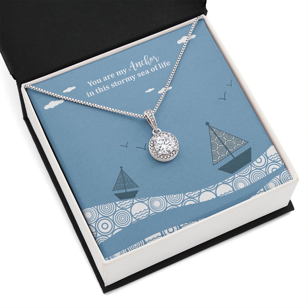 Anchor Storm Sailboat Eternal Hope Necklace -