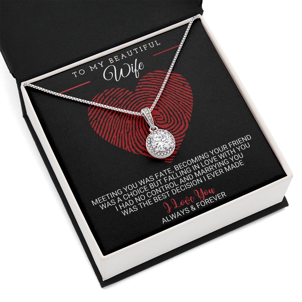 WifeM24 FingerPrint Heart Eternal Hope Necklace -