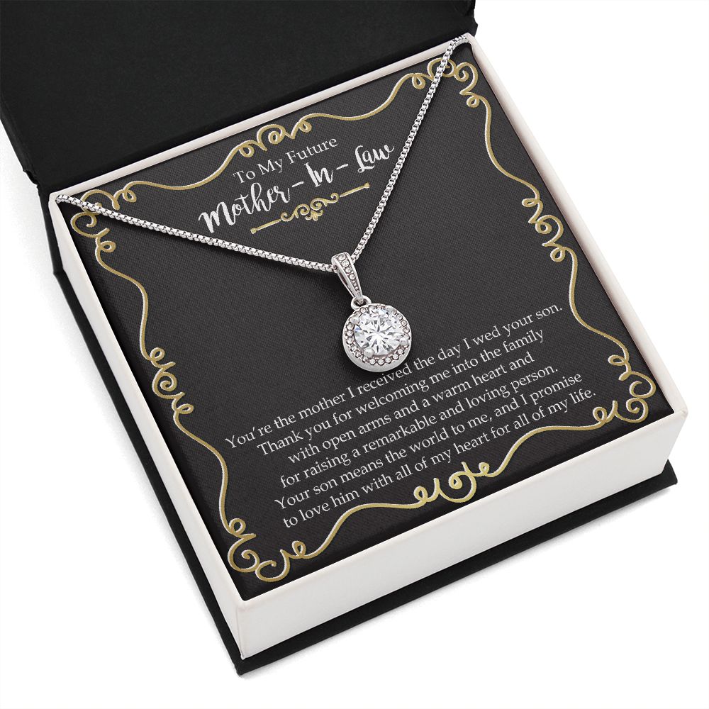 To the Mother of the Groom From Future Daughter In Law Wedding Gift Eternal Hope Necklace -