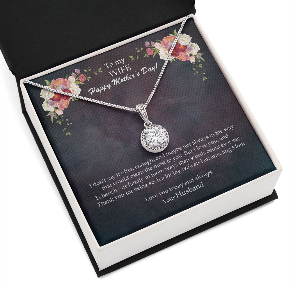 Mothers Day To My Wife Peony Eternal Hope Necklace -