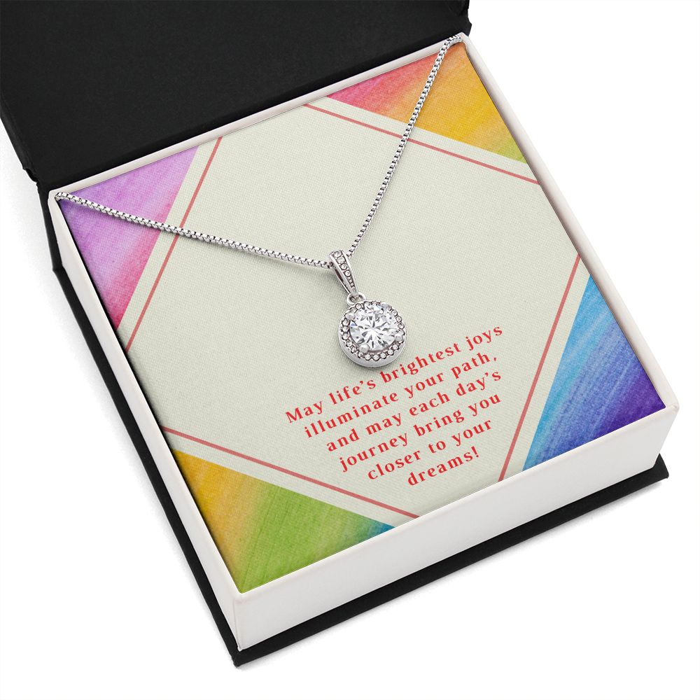 Bday Wish Rainbow Message Card Eternal Hope Necklace -