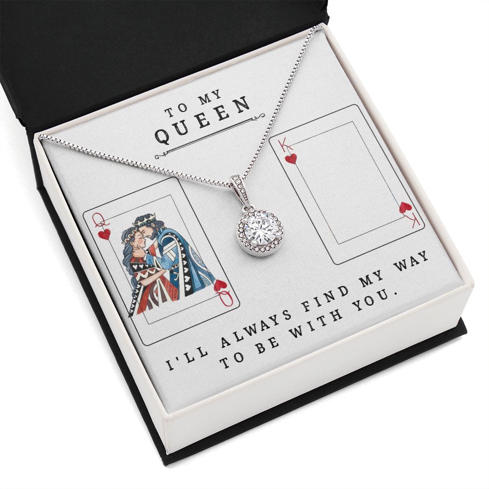 To My Queen Gift For Wife Future Wife Girlfriend Eternal Hope Necklace CZ - EHNQUEEN_SOM01