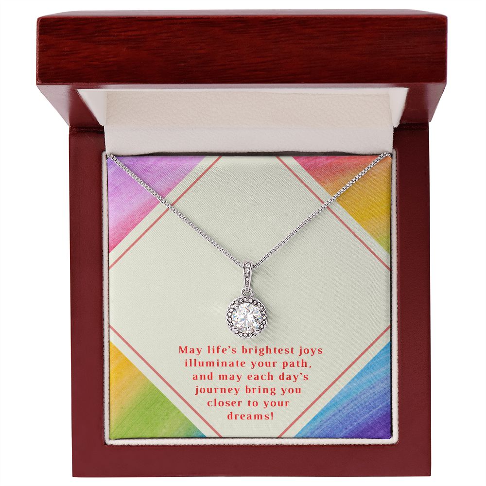 Bday Wish Rainbow Message Card Eternal Hope Necklace -