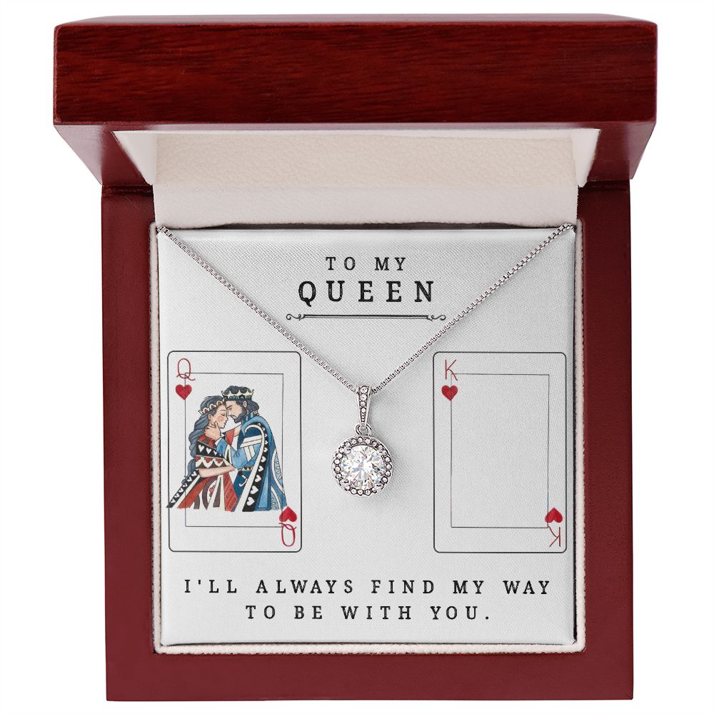 To My Queen Gift For Wife Future Wife Girlfriend Eternal Hope Necklace CZ - EHNQUEEN_SOM01