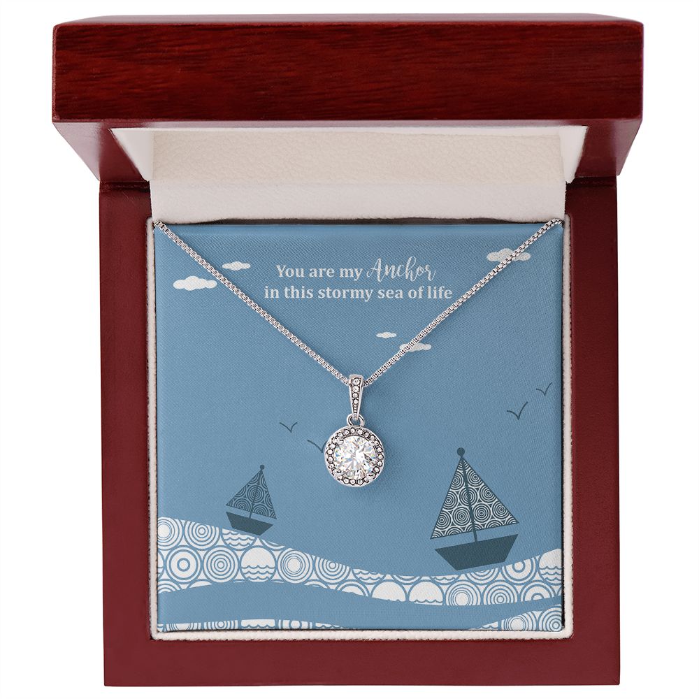 Anchor Storm Sailboat Eternal Hope Necklace -