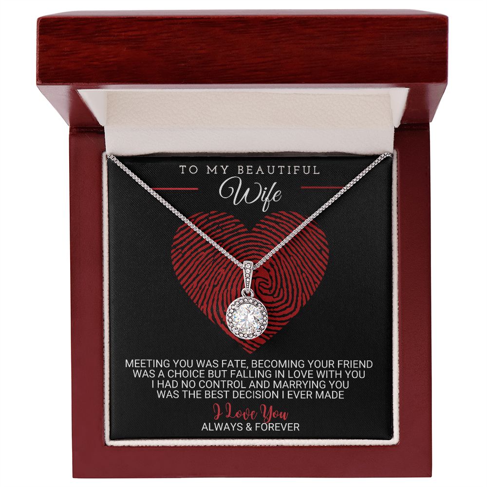 WifeM24 FingerPrint Heart Eternal Hope Necklace -