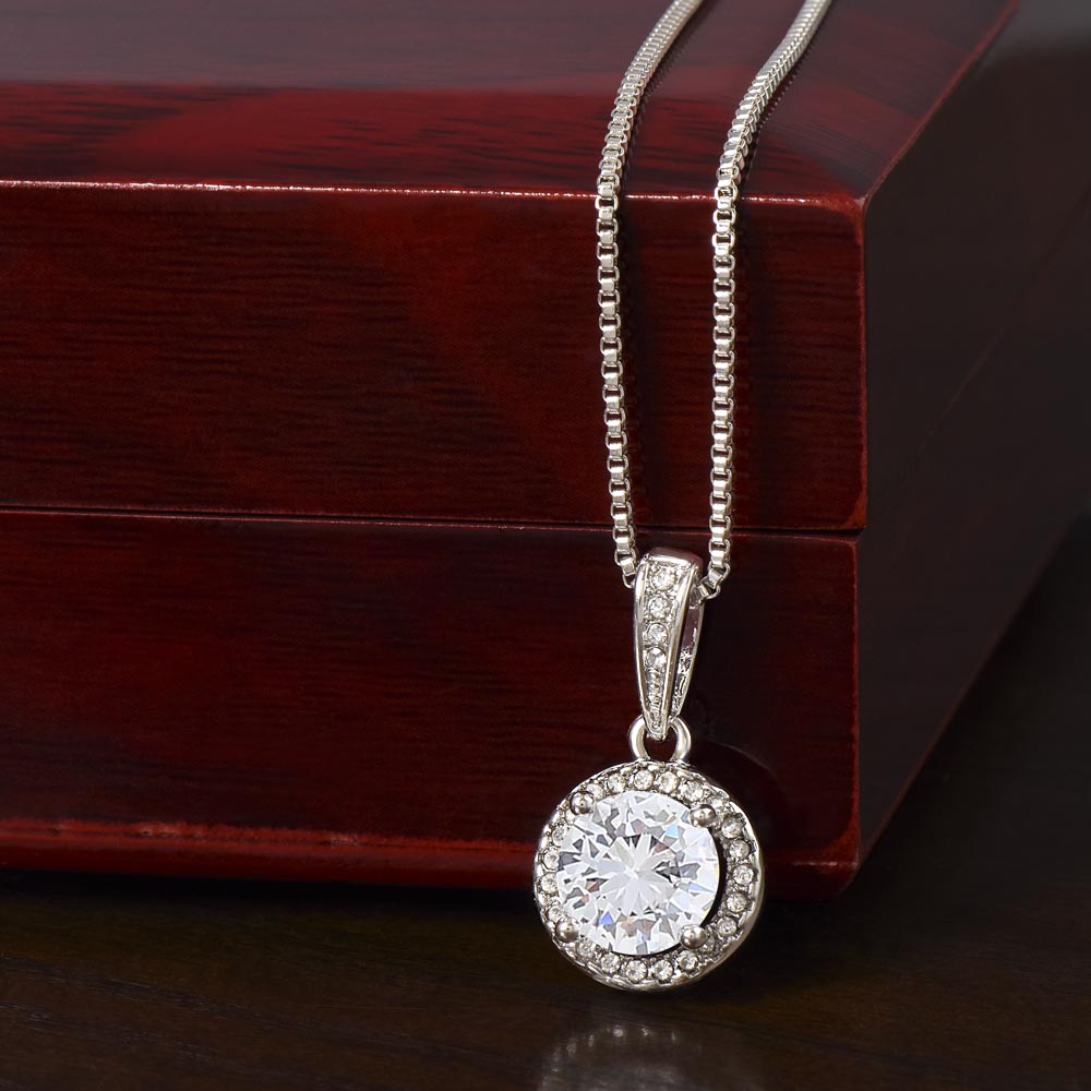 White Gold Diamond Solitaire Necklace M-Love