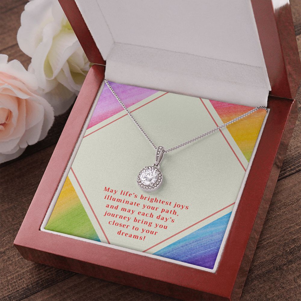 Bday Wish Rainbow Message Card Eternal Hope Necklace -