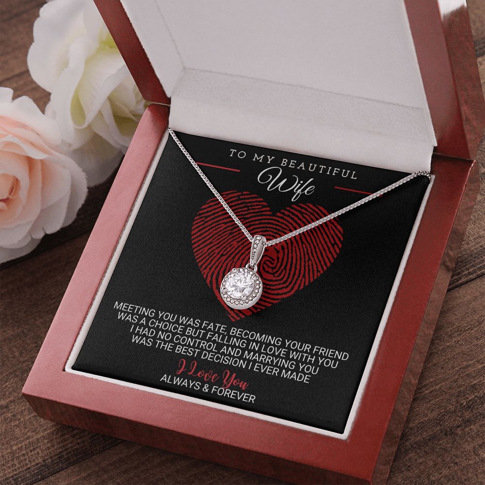WifeM24 FingerPrint Heart Eternal Hope Necklace -
