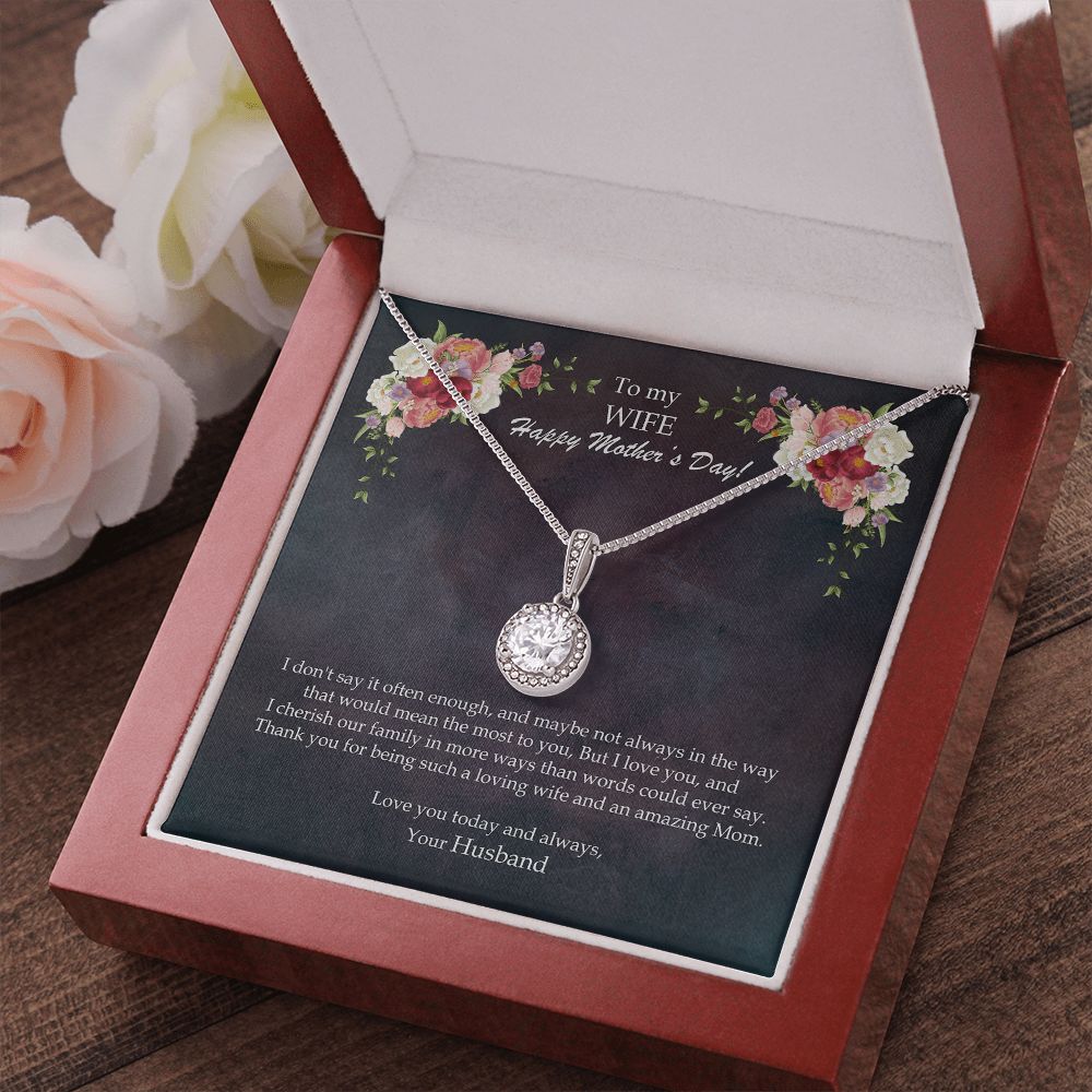 Mothers Day To My Wife Peony Eternal Hope Necklace -