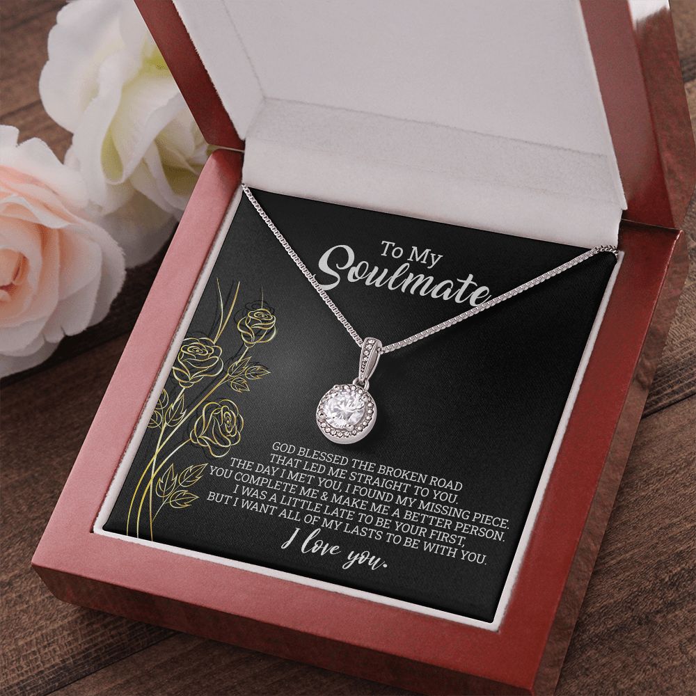 To My Soulmate, Wife, Future Wife Girlfriend Gift Eternal Hope Necklace With CZ - EHNSoulM27