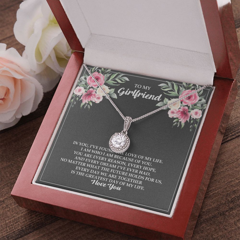 To My Girlfriend Necklace with Cubic Zirconia Valentines, Birthday or Anniversary Gift for Her Eternal Hope Necklace - EHNGF01_M6
