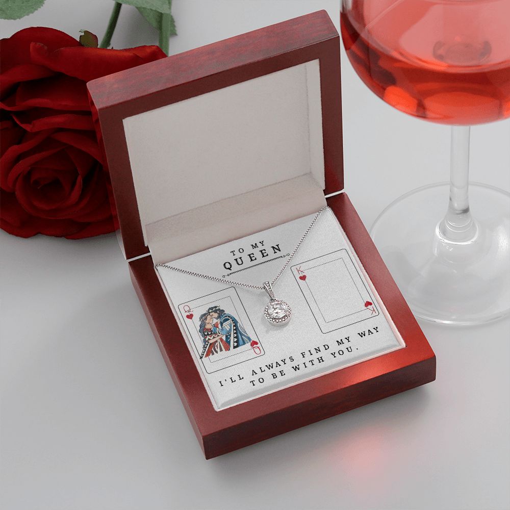 To My Queen Gift For Wife Future Wife Girlfriend Eternal Hope Necklace CZ - EHNQUEEN_SOM01