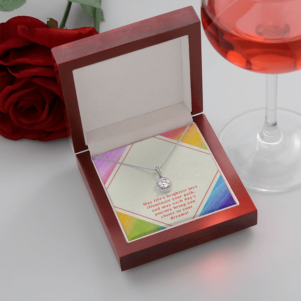 Bday Wish Rainbow Message Card Eternal Hope Necklace -