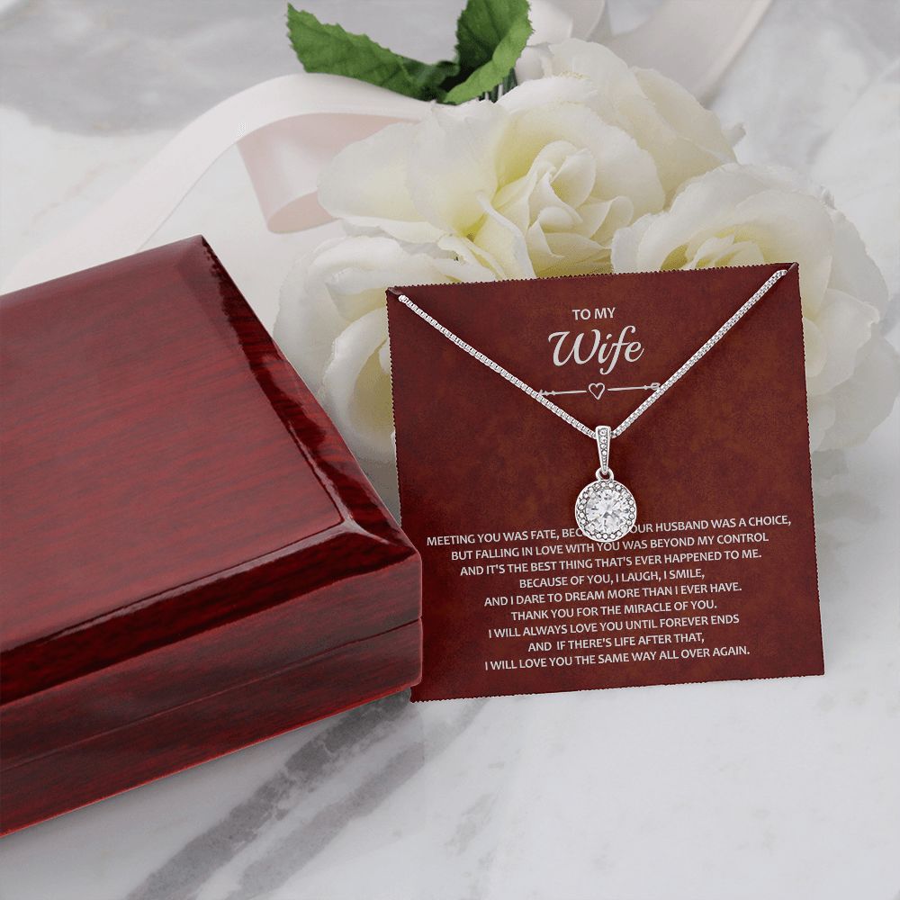 Wife 10 Red Ornate Background Eternal Hope Necklace -