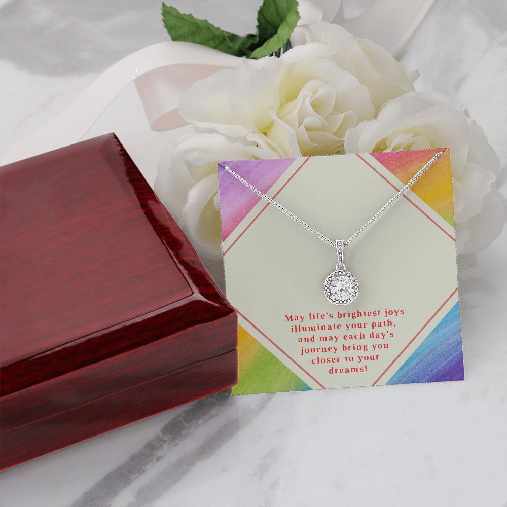 Bday Wish Rainbow Message Card Eternal Hope Necklace -