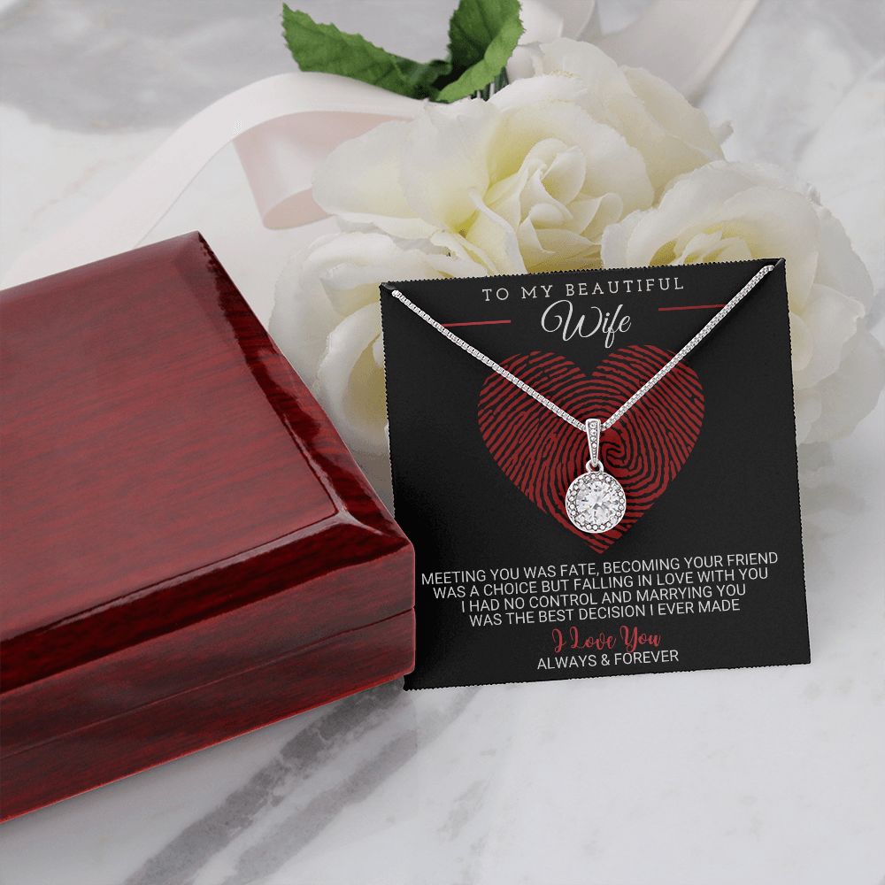 WifeM24 FingerPrint Heart Eternal Hope Necklace -