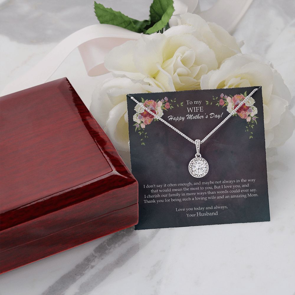Mothers Day To My Wife Peony Eternal Hope Necklace -