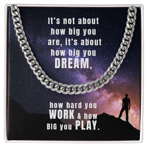 Big Dream Cuban Link Necklace For Him with Message Card