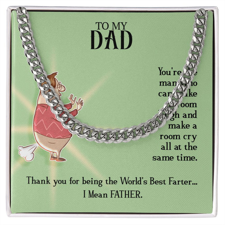 To Best Farter Cuban Link Necklace For Him with Message Card