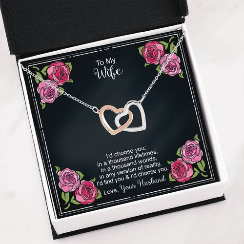 Interlocking Hearts Necklace - Wife - In A Thousand Lifetimes