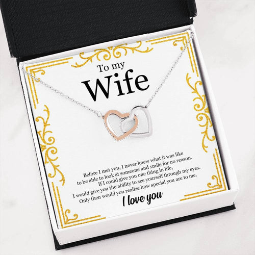 To My Wife - Two Interlocking Hearts Necklace - IHN0005