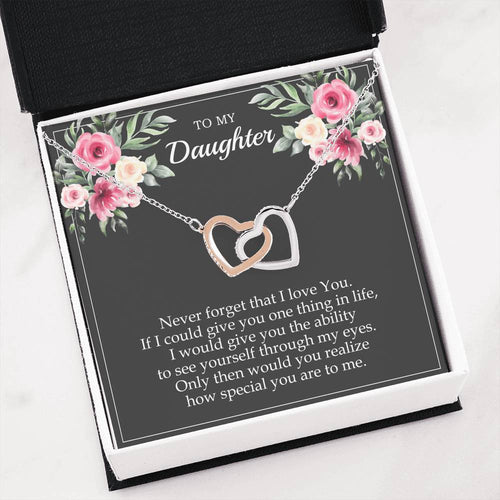 To My Daughter - Two Interlocking Hearts Necklace - IHN0007