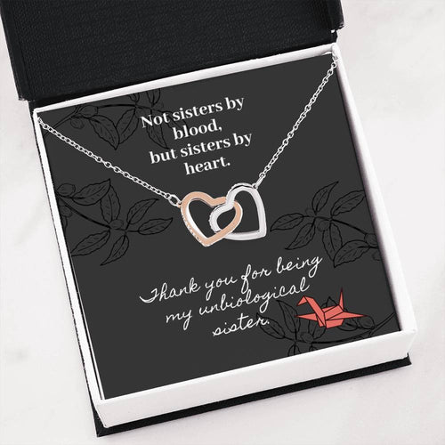 Two Interlocking Hearts Necklace  - Unbiological Sister IHNSIS01