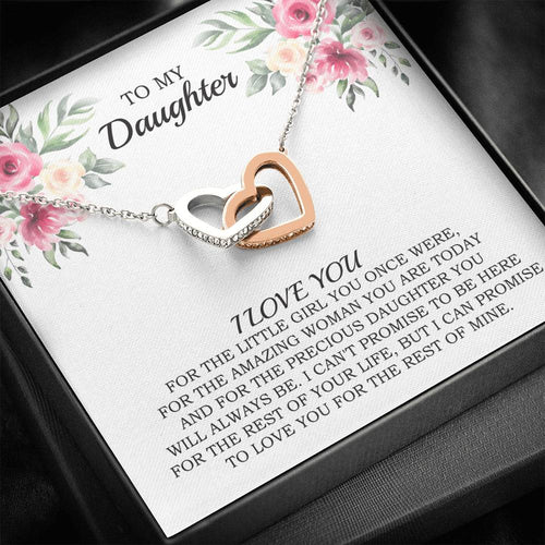 To My Daughter - Two Interlocking Hearts Necklace - IHN0006